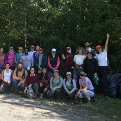 Group of volunteers and stewards at a preserve in vermont
