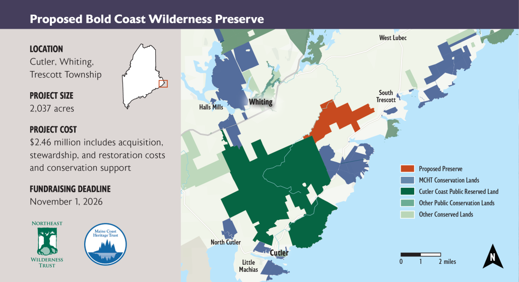 map of proposed Bold Coast Wilderness Preserve